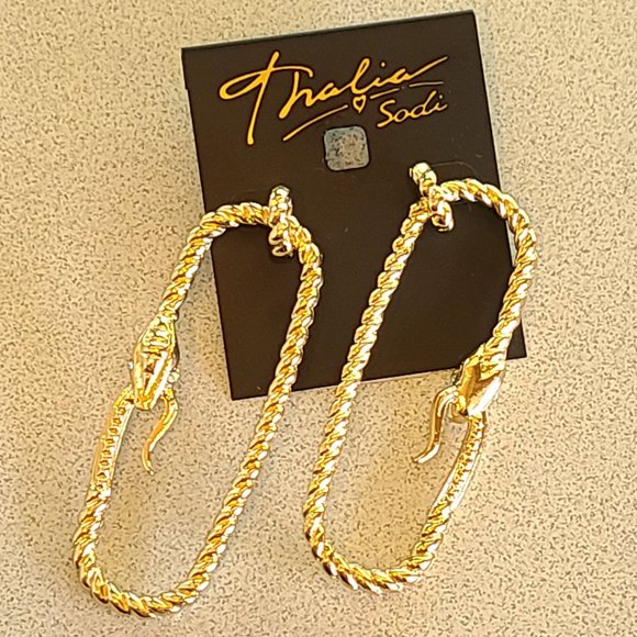 🌺 SOLD 🌺 Thalia Sodi Snake Rope Dangle Earrings - Picture 2 of 7